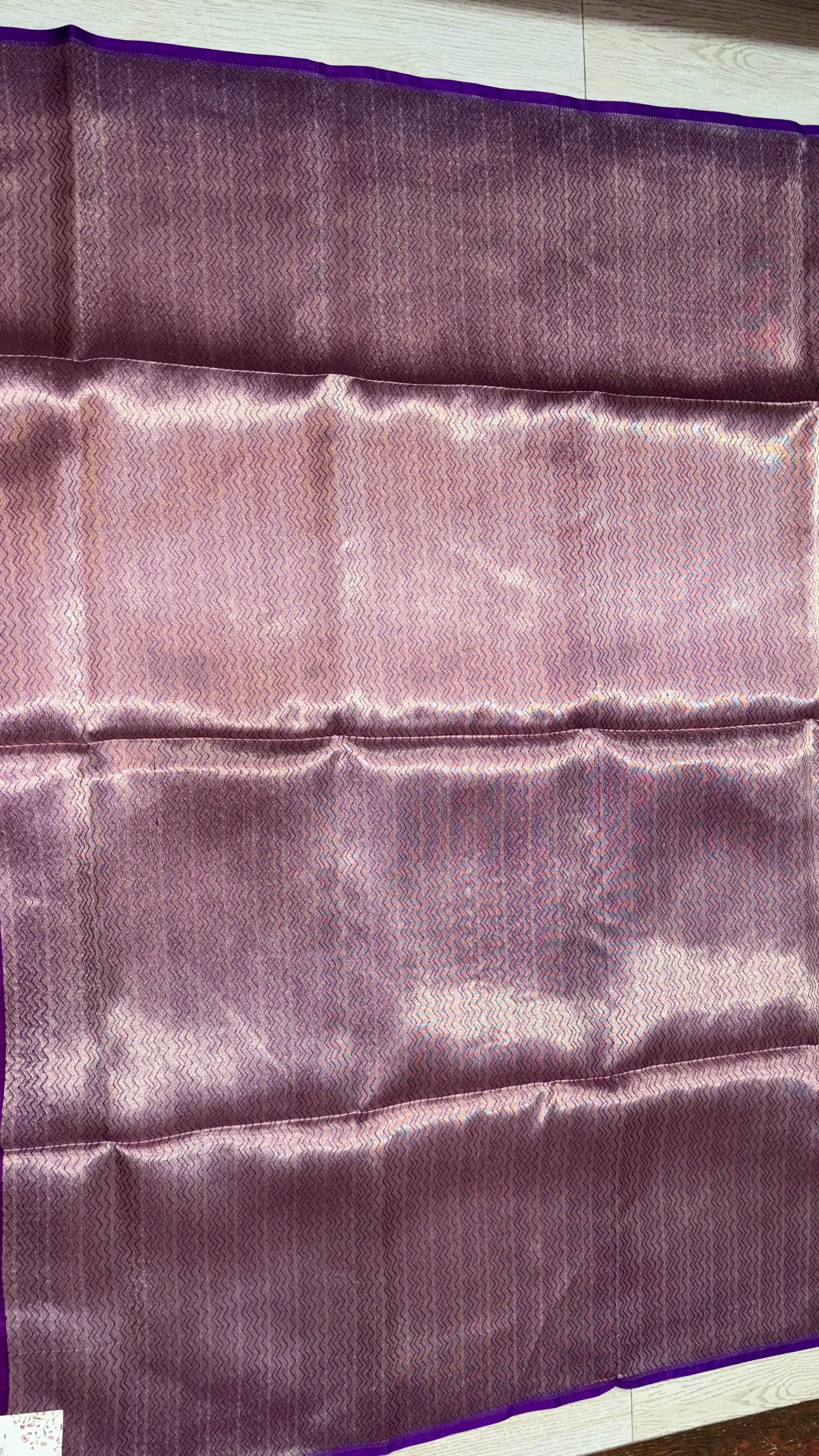 Banarasi Electric Purple Kora Silk Saree