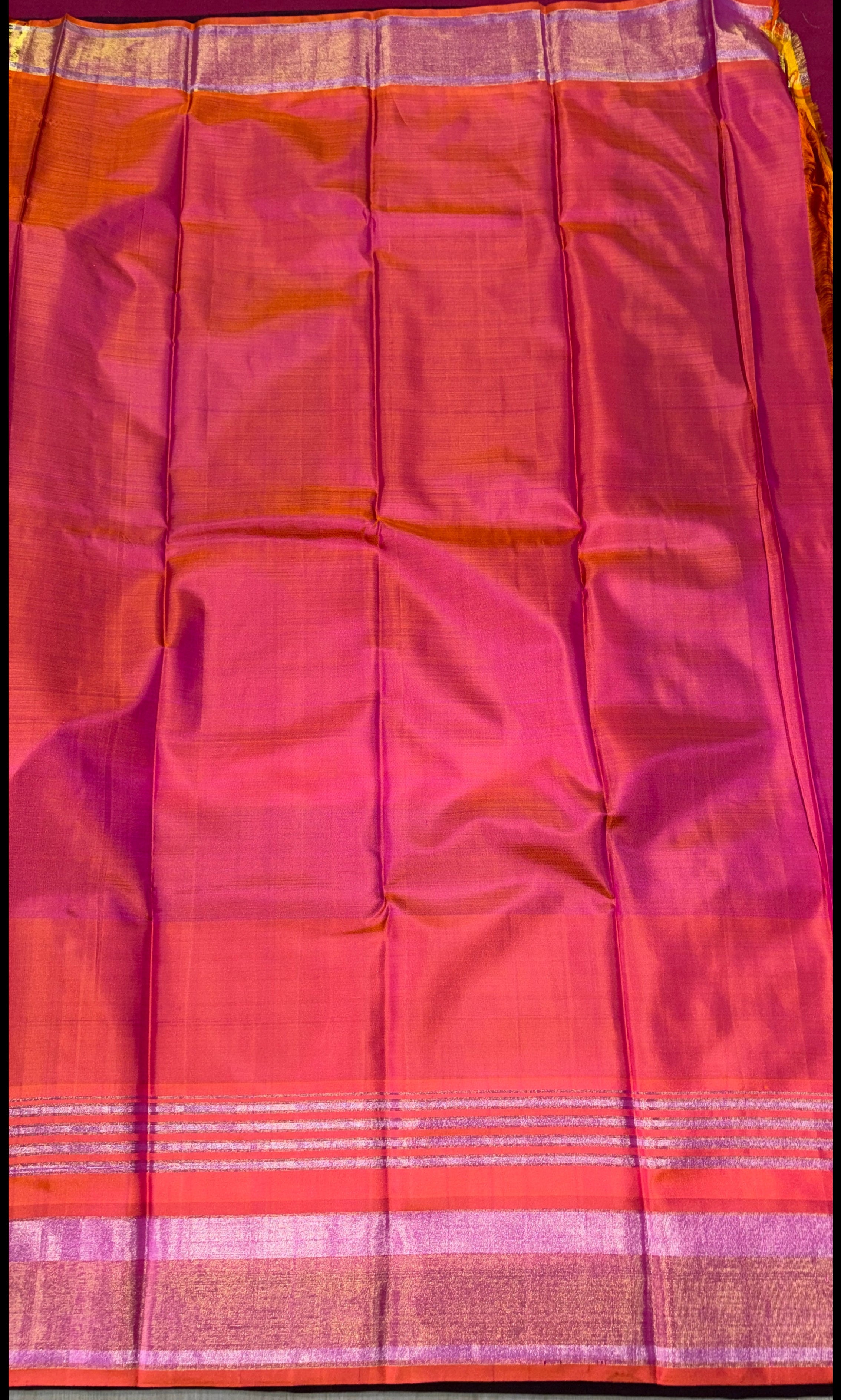 Dark Forest Green Kanjeevaram Korvai Saree