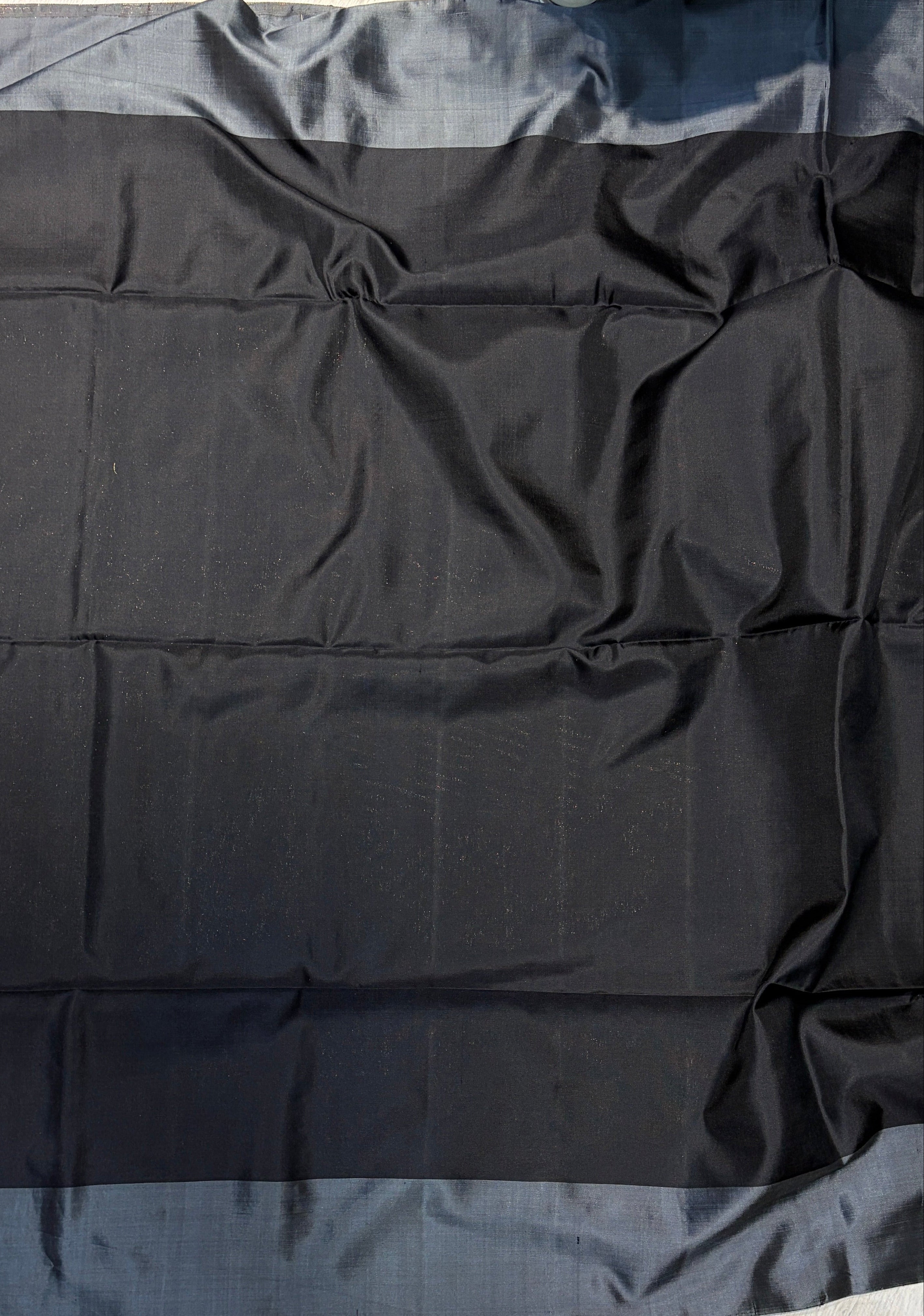 Black-Grey Zari Weaved Silk Saree