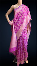 Banarasi Electric Purple Kora Silk Saree