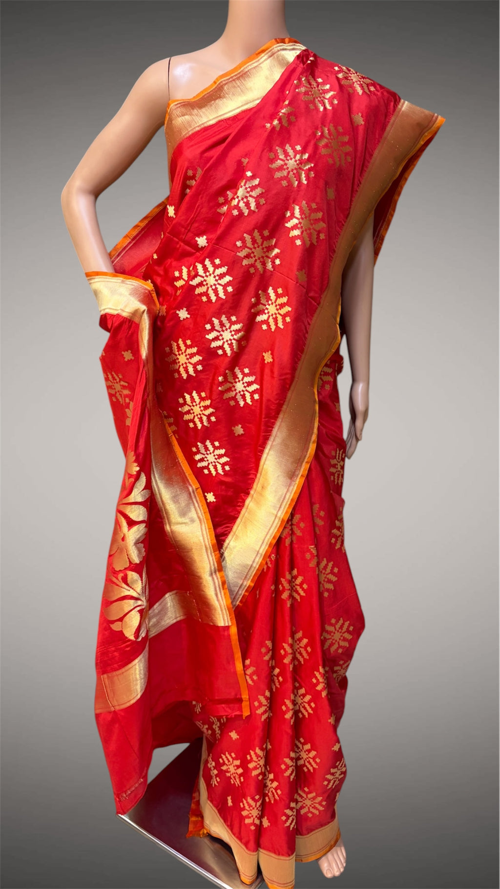Red Banarasi Handwoven Pure Silk Saree