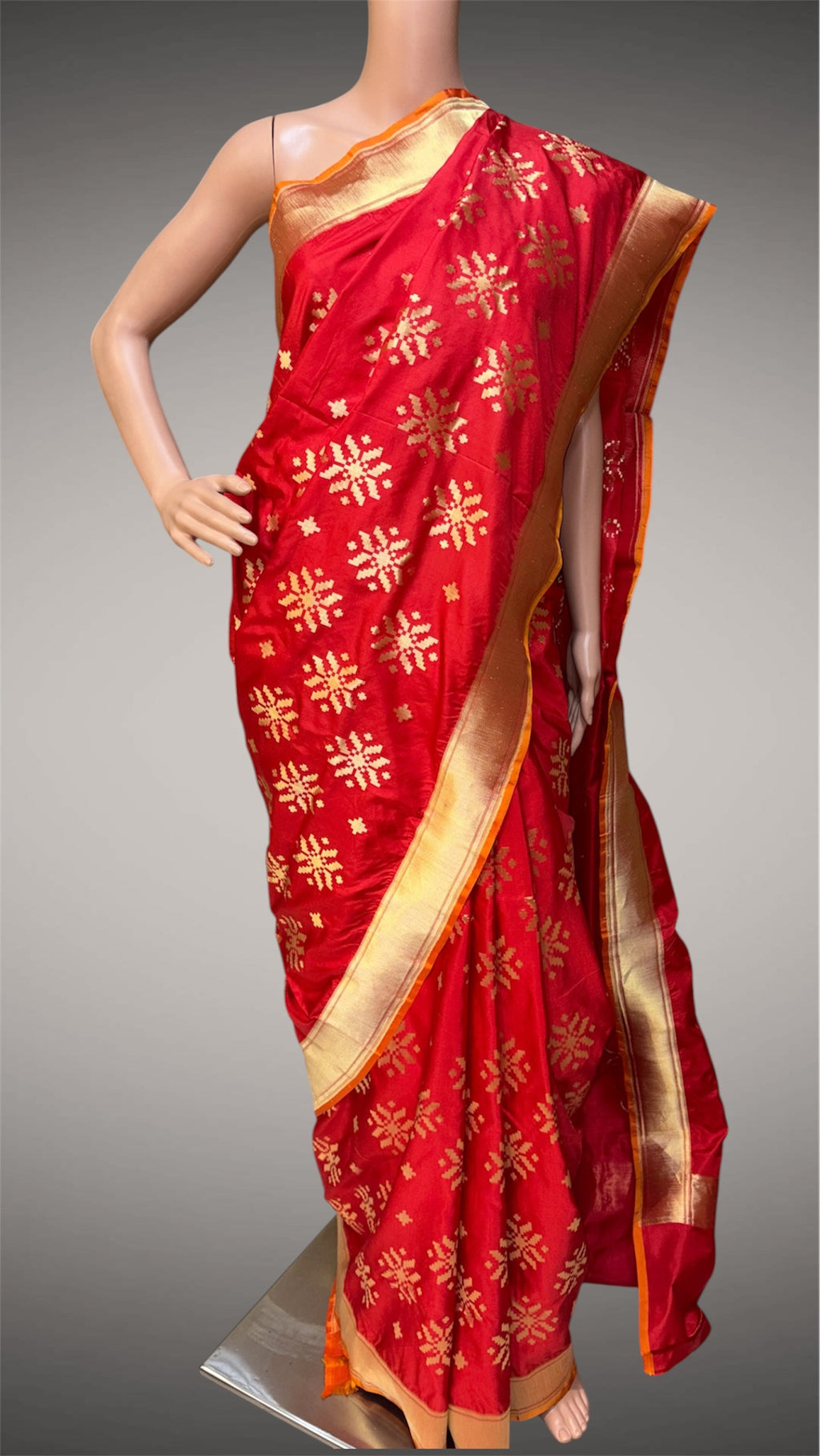 Red Banarasi Handwoven Pure Silk Saree