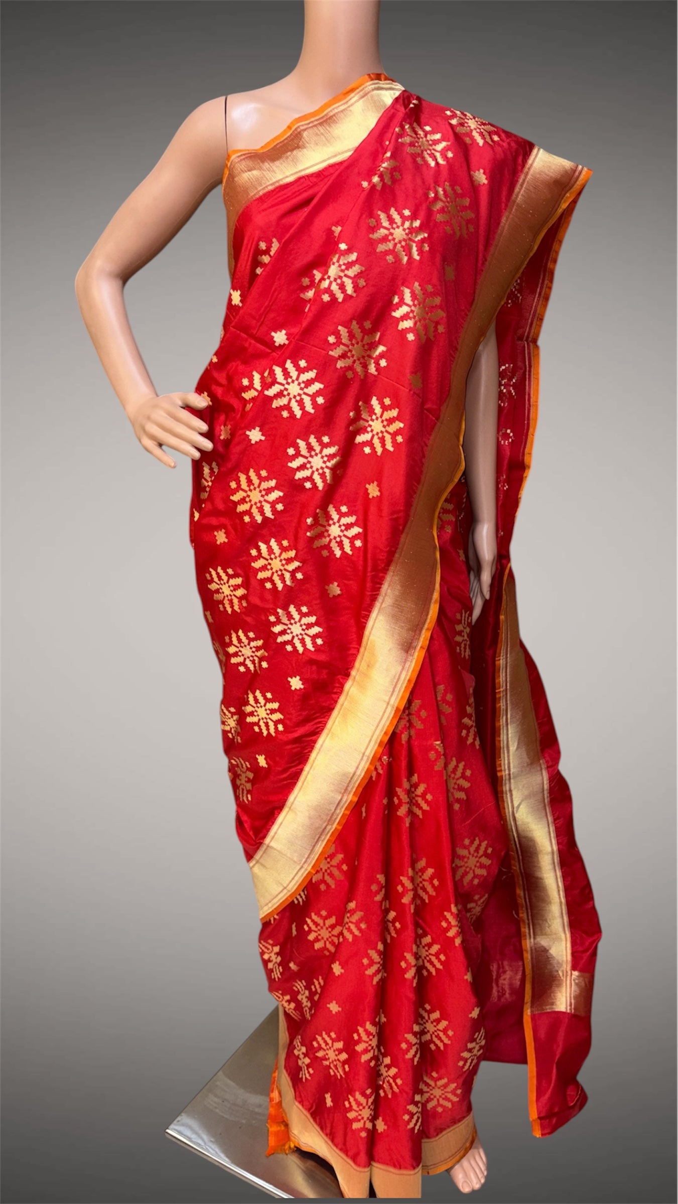 Red Banarasi Handwoven Pure Silk Saree