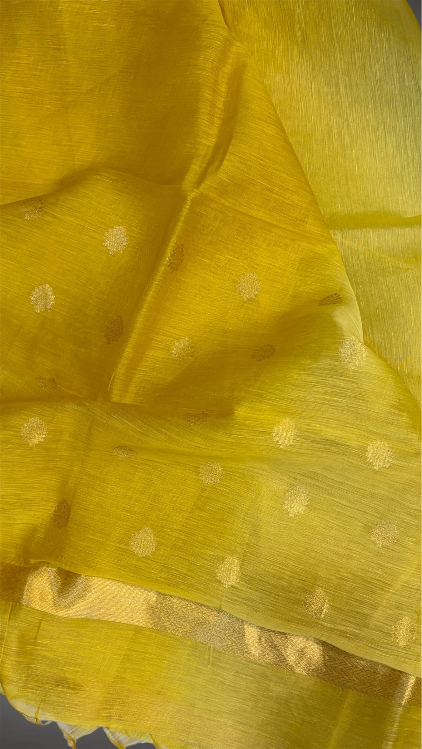 Yellow Silk-Linen Handwoven dress
