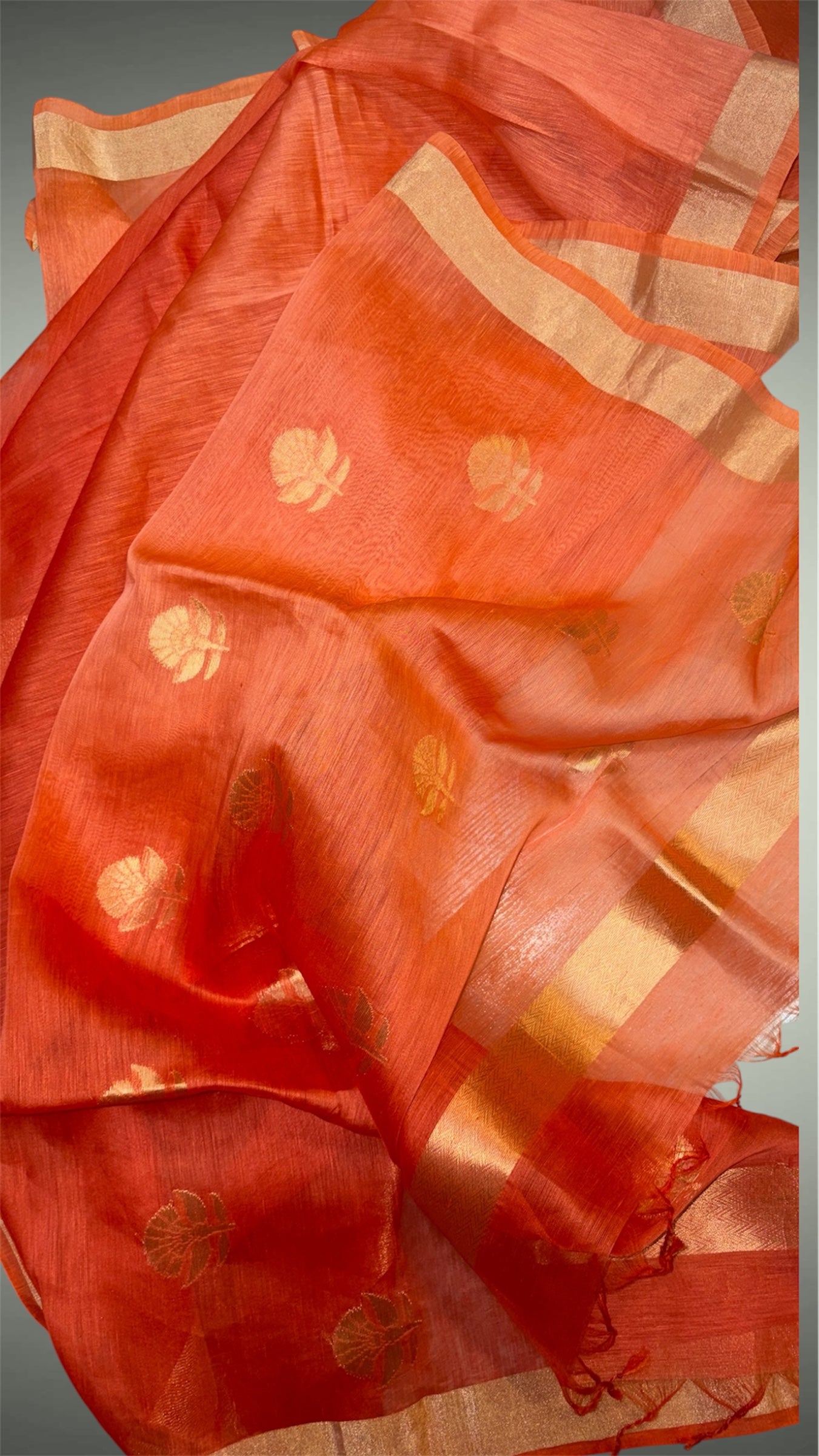 Orange Silk-Linen Dress